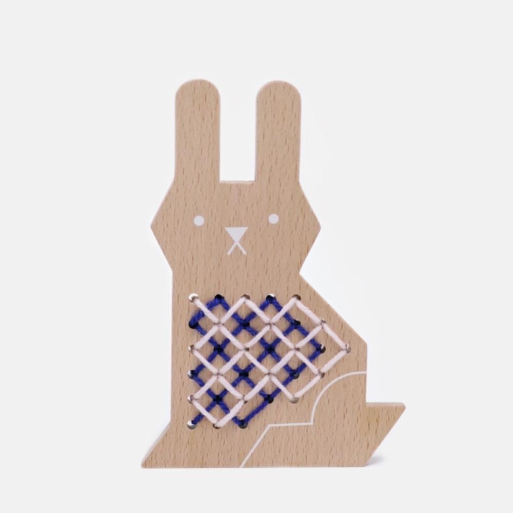 Beginner Bunny Cross-stitch Kit Rabbit By Moon Picnic, Beachwood Bunny Age 4+ - Picture 3 of 13